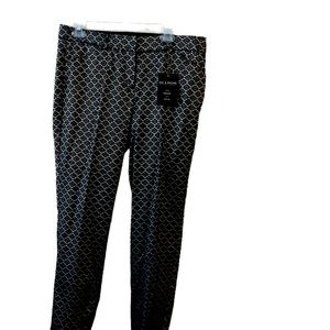 Slim ankle, silver & Balck design pants size10